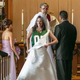 A bride using Vera Wang's new tear-away wedding dress.